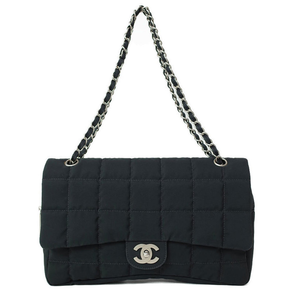 Chanel Chocolate Bar Chain Shoulder Bag Black